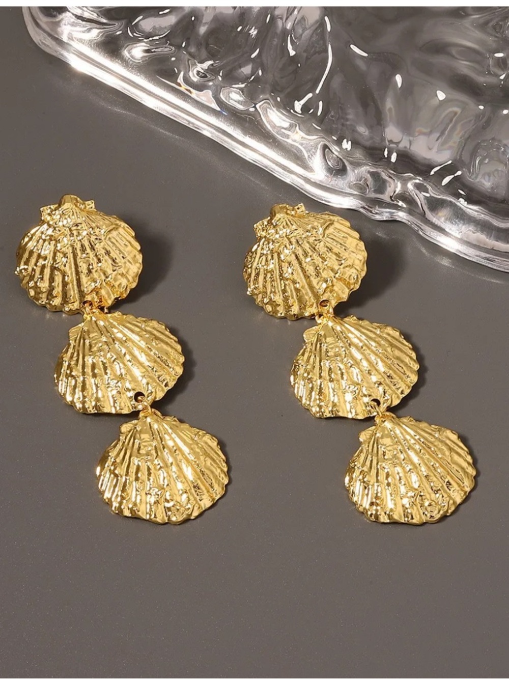 Gold Shell Drop Earrings for Women - Style